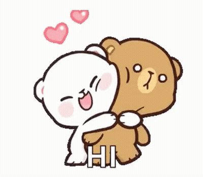 Teddy Bears Hugging With Hearts GIF