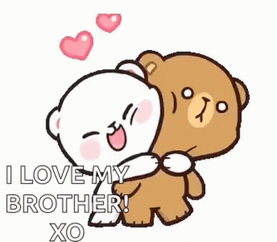 Teddy Bears Hugging With Hearts GIF