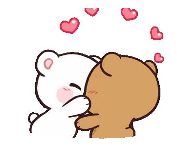 Teddy Bears Hugging With Hearts Sticker