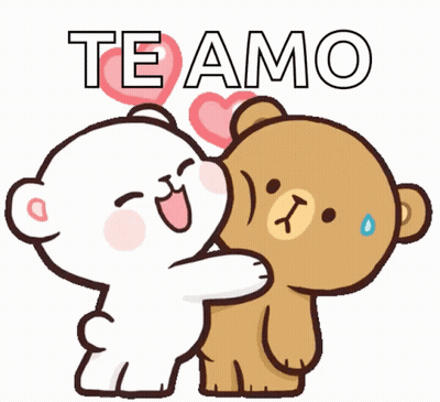 Teddy Bears Hugging With Te Amo GIF