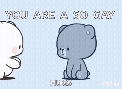 Teddy Bears Hugging With You Are So Gay Hugs GIF