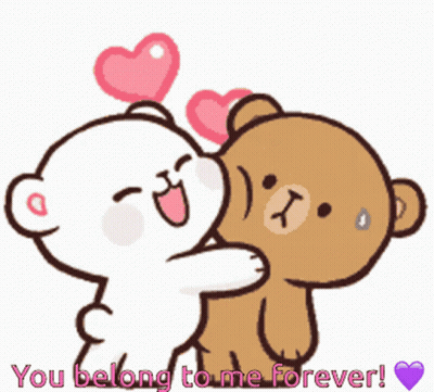 Teddy Bears Hugging You Belong To Me Forever GIF