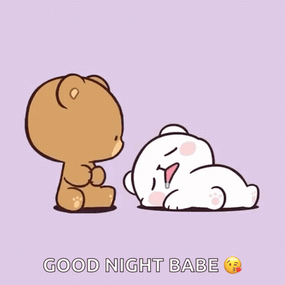 Teddy Bears Kissing Good Night Babe GIF
