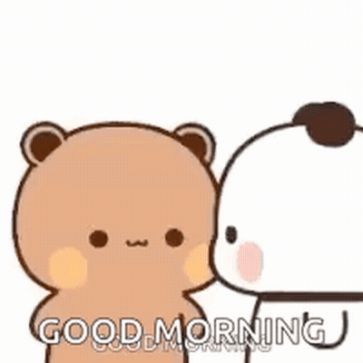 Teddy Bears Kissing With Flying Hearts GIF