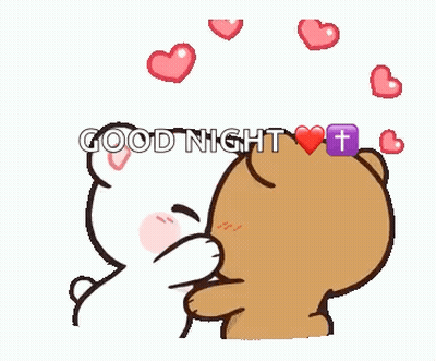 Teddy Bears Kissing With Hearts GIF