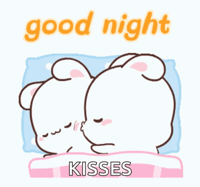 Teddy Bears Laying Together Good Night Kisses GIF