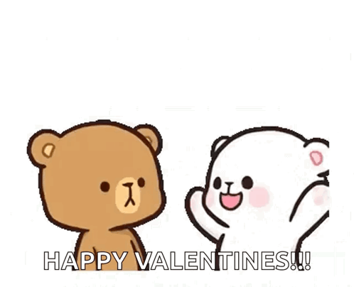 Teddy Bears Saying Happy Valentines GIF