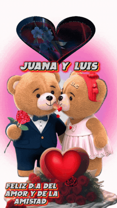Teddy Bears Standing Together Juana Y Luis GIF