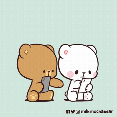 Teddy Bears Talking About Using Phone One Hand GIF