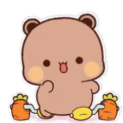 Teddy Sitting With Carrots And Lemon Sticker