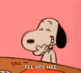 Tee Hee Naughty Snoopy Laughing GIF