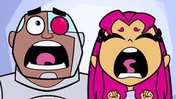 Teen Titans Go Cyborg And Starfire Throats Out GIF