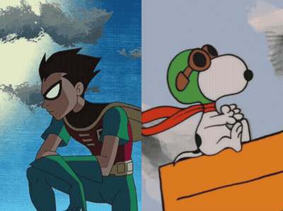 Teen Titans Robin And Peanuts Snoopy GIF