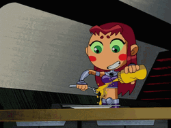 Teen Titans Starfire Eating GIF