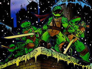 Teenage Mutant In Snowing Building GIF
