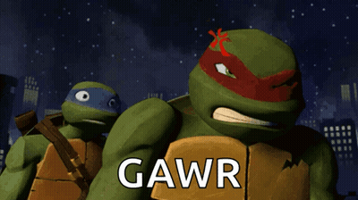 Teenage Mutant Ninja Turtle Eating Meat With Nickelodeon Logo GIF