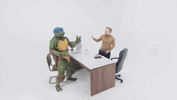 Teenage Mutant Ninja Turtle Leonardo Mascot Dancing GIF