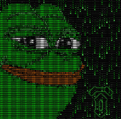 Teenage Mutant Ninja Turtle Made Of Green Numbers GIF