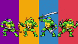 Teenage Mutant Ninja Turtle Pixel Group Fighters GIF