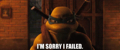 Teenage Mutant Ninja Turtle Saying I'm Sorry I Failed GIF