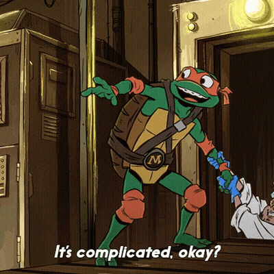 Teenage Mutant Ninja Turtle Saying It's Complicated Okay GIF