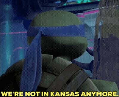 Teenage Mutant Ninja Turtle Says We're Not In Kansas Anymore GIF