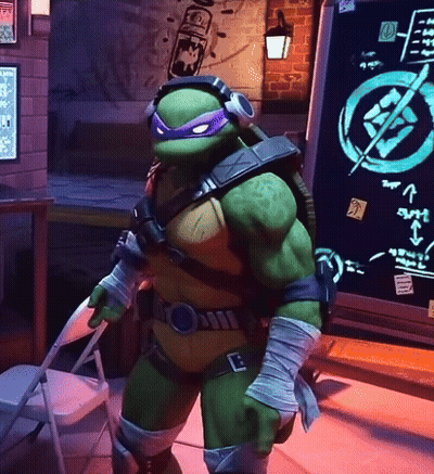 Teenage Mutant Ninja Turtle Wearing Headphones At Blackboard GIF