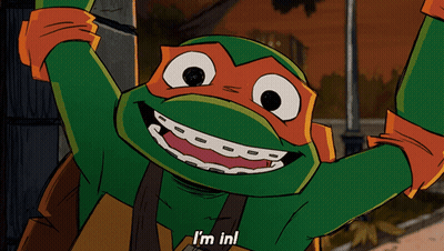 Teenage Mutant Ninja Turtle With Braces Saying I'm In GIF