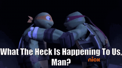 Teenage Mutant Ninja Turtles Standing What The Heck Is Happening To Us GIF
