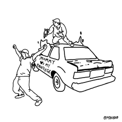 Teenager Car Burning Riot GIF
