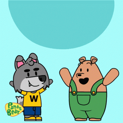 Tehappy Pants Bear Poster With Wolf And Bear GIF