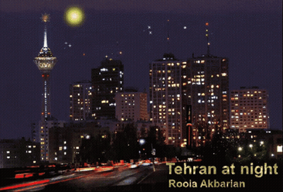 Tehran At Night By Roola Akbarian Shows A Cityscape At Night GIF