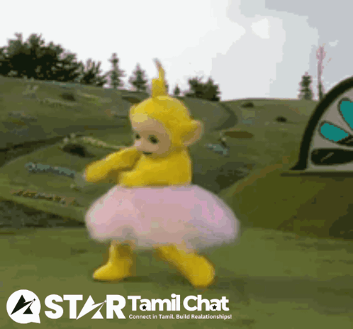 Teletubbies Character Dancing With Star Tamil Chat Logo GIF
