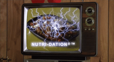 Television Screen Showing Food And Nutri-Dation GIF