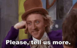 Tell Us Me More Willy Wonka GIF