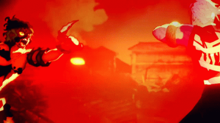 Tengen Vs Gyutaro Fiery Fierce Battle GIF
