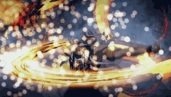 Tengen Vs Gyutaro Relentless Space Combat GIF