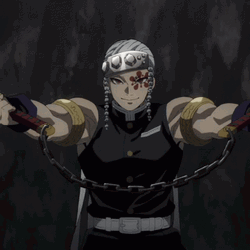 Tengen Vs Gyutaro Sword Fight Demon Slayer GIF