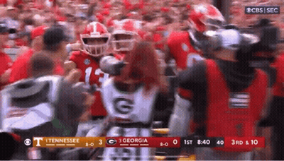 Tennessee Vs Georgia Football Game On CBS GIF