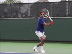 Tennis Backhand Slice Federer GIF