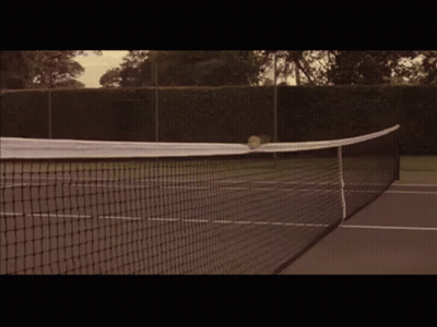 Tennis Ball Hitting Net GIF