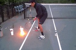 Tennis Ball On Fire  GIF