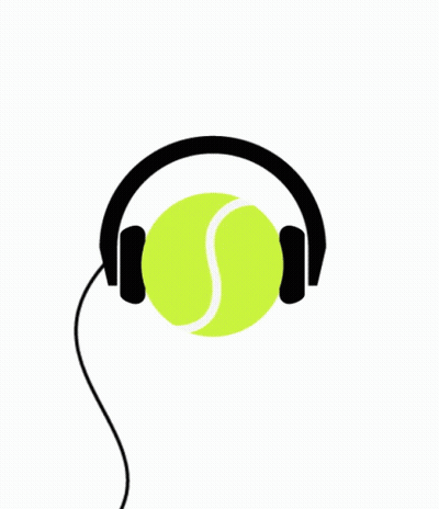 Tennis Ball With Headphones GIF