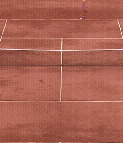 Tennis Court With Perrier Ad GIF