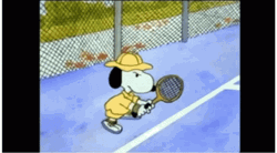 Tennis Game Snoopy Peanuts GIF