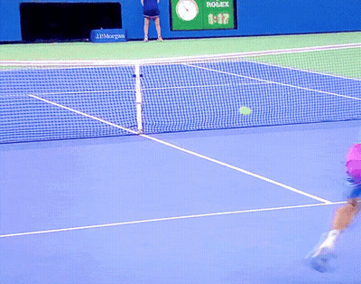 Tennis Match At Chase Wall GIF