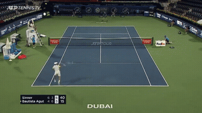 Tennis Match In Dubai Score 40-15 GIF