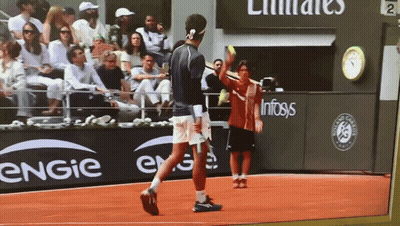 Tennis Match In Front Of Emirates Advertisement GIF