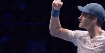Tennis Match In Front Of Emirates Banner GIF
