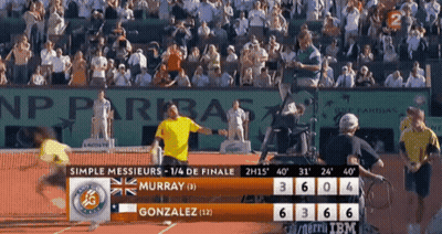 Tennis Match Murray Vs Gonzalez On TV GIF